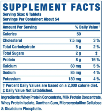 rc amino tablets 8000 supplement facts